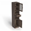 Bowery Hill Wood Multimedia Storage Tower Shelf in Reclaimed Oak