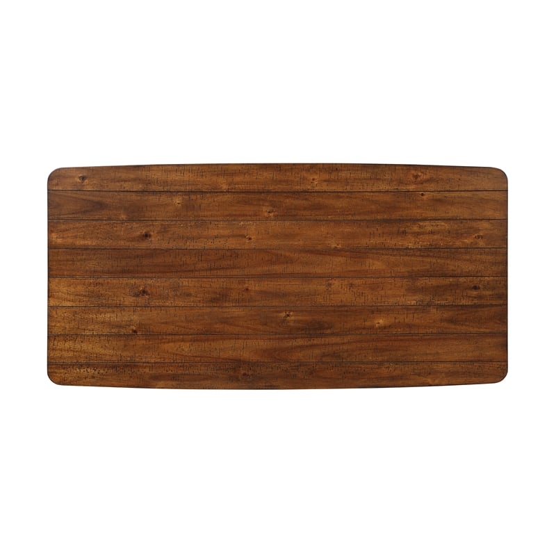 Bowery Hill Modern Uma 60 Inch Brown Oak Wood Dining Table Finish