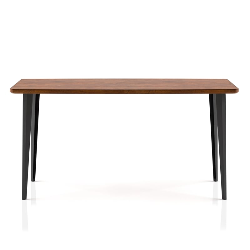 Bowery Hill Modern Uma 60 Inch Brown Oak Wood Dining Table Finish