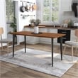 Bowery Hill Modern Uma 60 Inch Brown Oak Wood Dining Table Finish