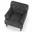 Bowery Hill Leith Faux Leather Tufted Accent Chair in Gray Finish