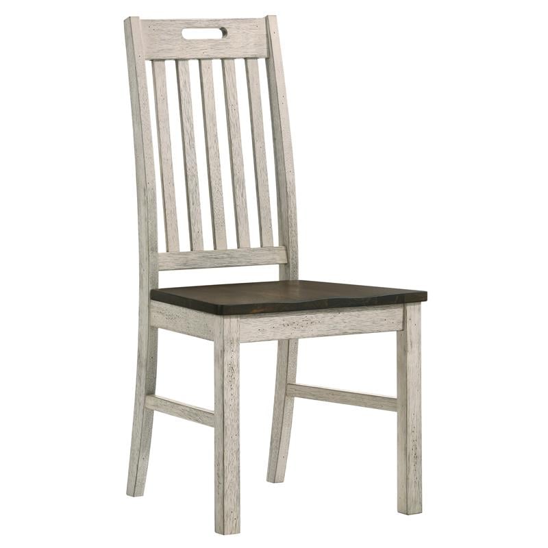 Bowery Hill Rustic Wood 5-Piece Round Dining Set in Antique White