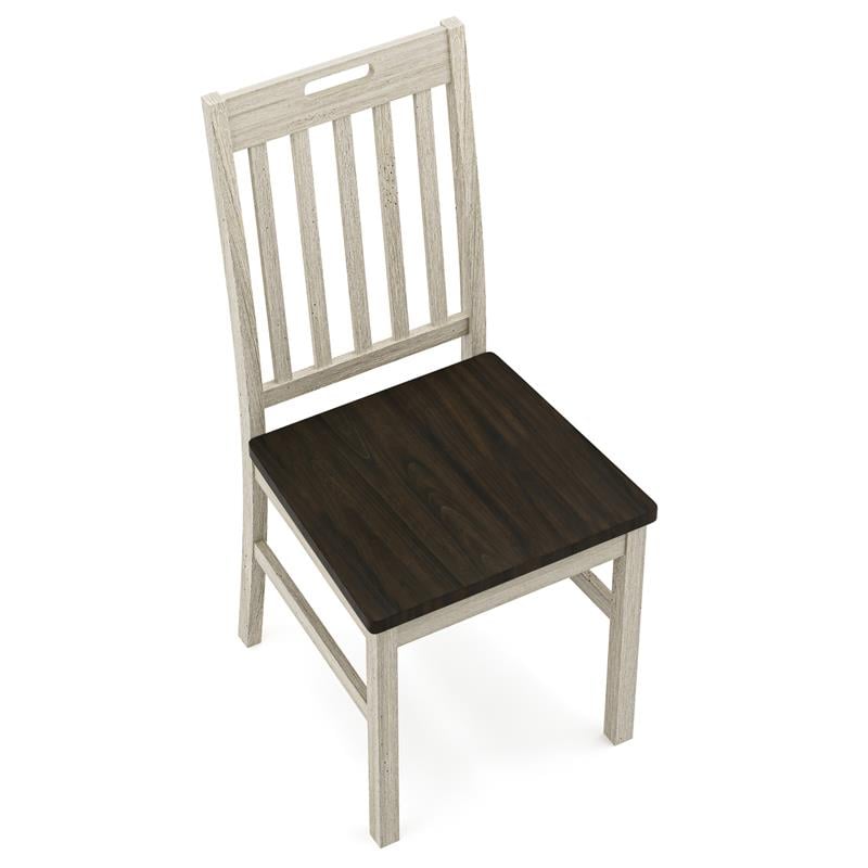 Bowery Hill Rustic Wood 5-Piece Round Dining Set in Antique White