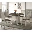 Bowery Hill Rustic Wood 5-Piece Round Dining Set in Antique White