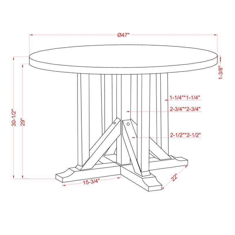 Bowery Hill Rustic Wood 5-Piece Round Dining Set in Antique White