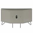 Bowery Hill Modern Wood Multi-Storage Corner TV Stand in Gray
