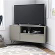 Bowery Hill Modern Wood Multi-Storage Corner TV Stand in Gray