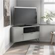 Bowery Hill Modern Wood Multi-Storage Corner TV Stand in Gray