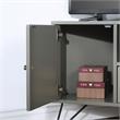 Bowery Hill Modern Wood Multi-Storage Corner TV Stand in Gray