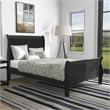 Bowery Hill Transitional Solid Wood Twin Sleigh Bed in Black
