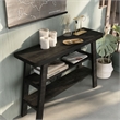 Bowery Hill 2-Shelf Farmhouse Wood Console Table in Reclaimed Black Oak
