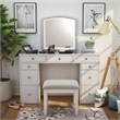 Bowery Hill Modern Solid Wood 3-Piece Vanity Set in White Finish