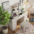 Bowery Hill Modern Solid Wood 3-Piece Vanity Set in White Finish