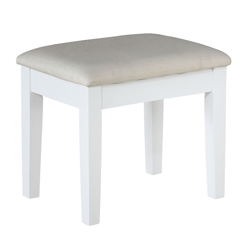 Bowery Hill Modern Solid Wood 3-Piece Vanity Set in White Finish