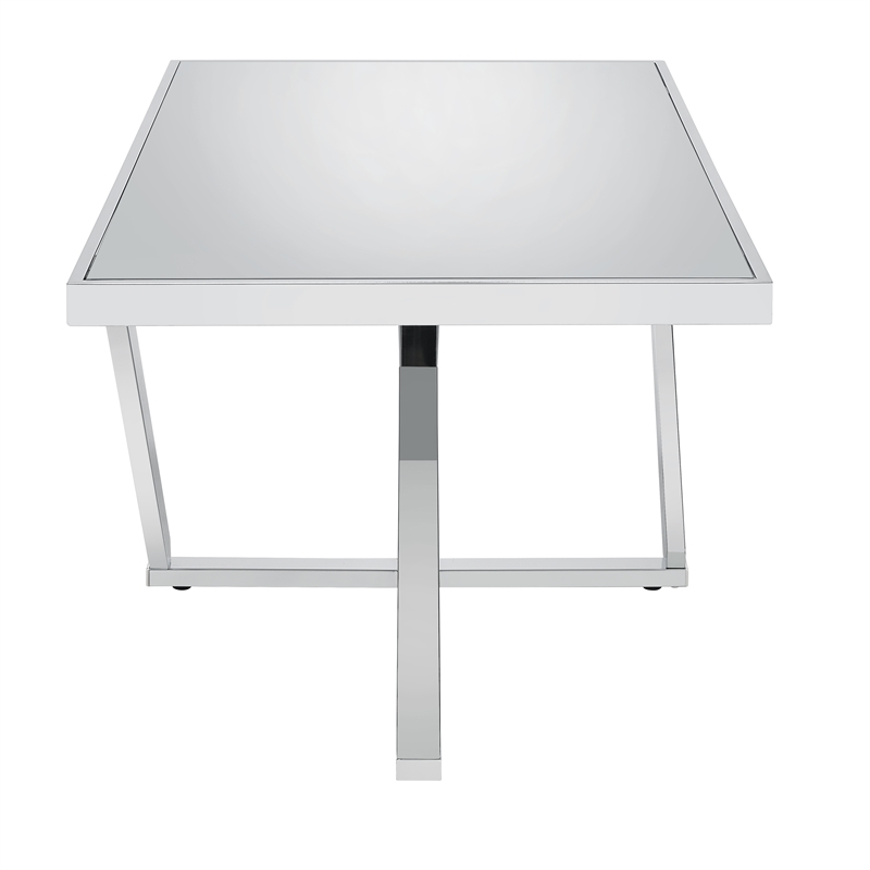 Bowery Hill Modern Ludington Metal Coffee Table in Chrome Finish