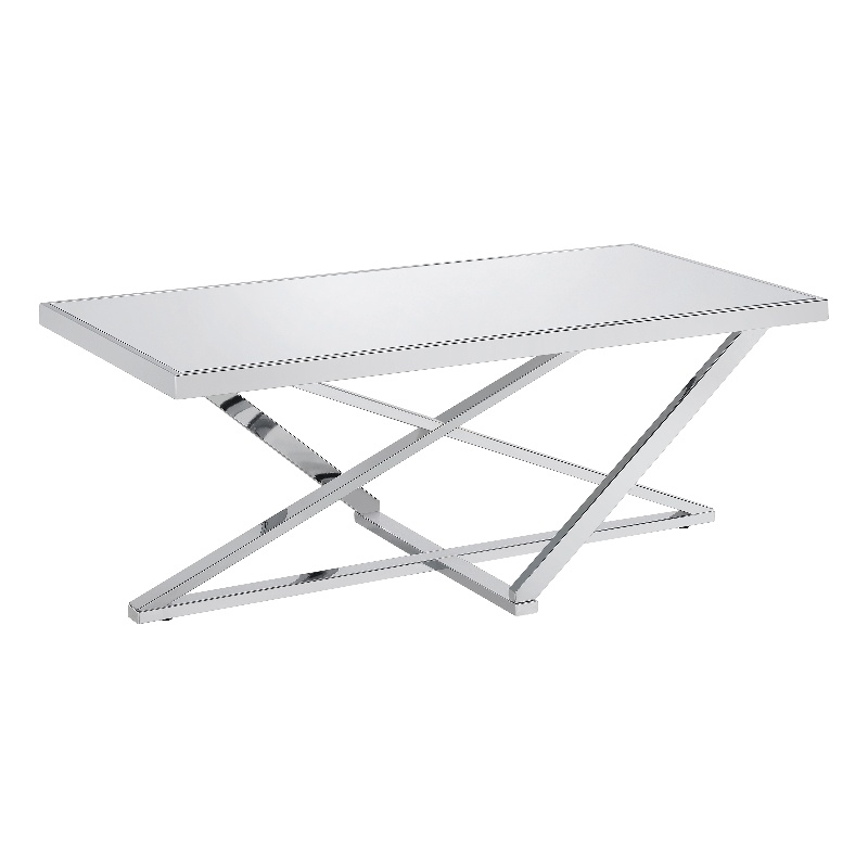 Bowery Hill Modern Ludington Metal Coffee Table in Chrome Finish