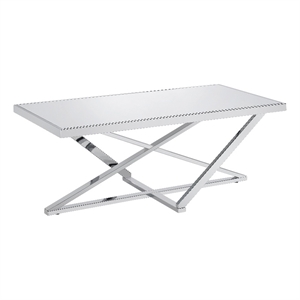 Bowery Hill Modern Ludington Metal Coffee Table in Chrome Finish