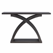 Bowery Hill Wood Sofa Table with Curved Legs in Distressed Gray