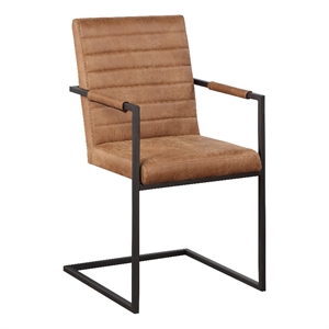 Bowery Hill Modern Fabric Upholstered Armchair in Brown (Set of 2)