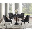 Bowery Hill Assembled Mid-Century Side Chair in Black Finish Faux Leather