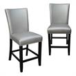 Bowery Hill Assembled Contemporary Silver - Gray Faux Leather Counter Chair