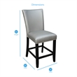 Bowery Hill Assembled Contemporary Silver - Gray Faux Leather Counter Chair