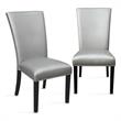 Bowery Hill Assembled Contemporary Silver-Gray Faux Leather Dining Chair