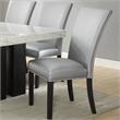 Bowery Hill Assembled Contemporary Silver-Gray Faux Leather Dining Chair