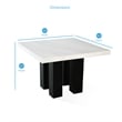 Bowery Hill Modern White Finish Marble Square Counter Height Table