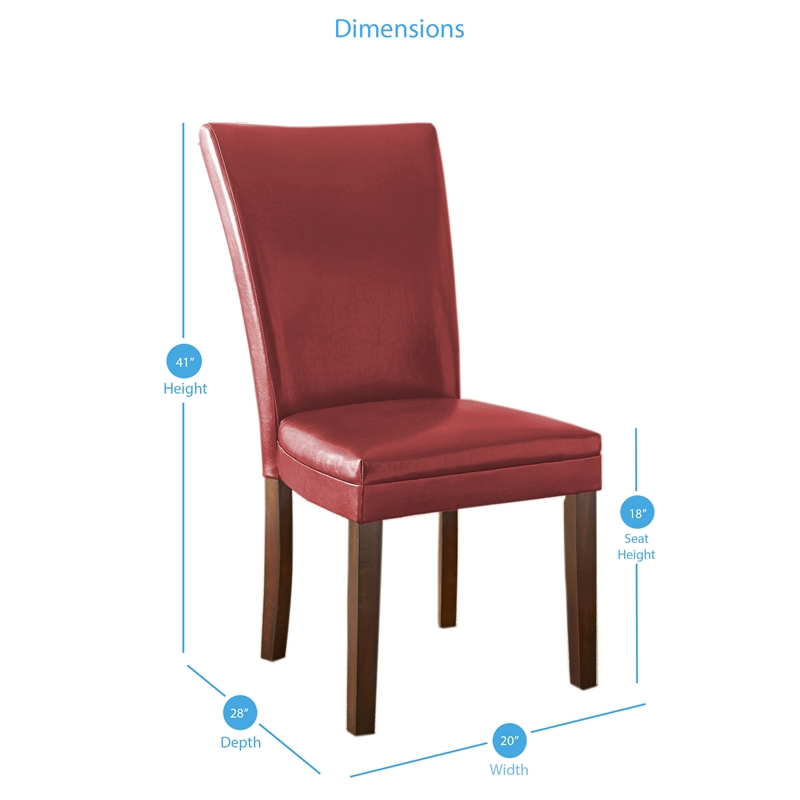 Bowery Hill Transitional Dark Oak 9-Piece Dining Set with Red Leather Chairs