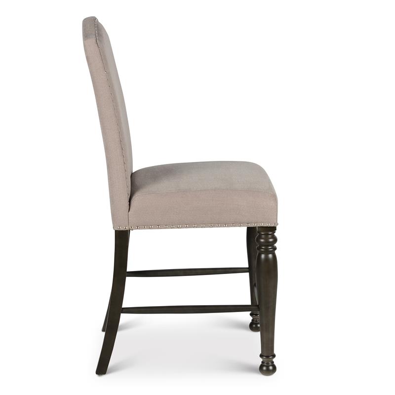 Bowery Hill Retro Harbor Gray Counter Chair with Light Stone colored fabric
