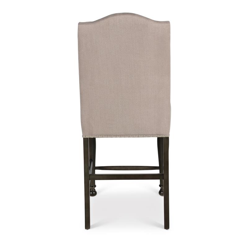 Bowery Hill Retro Harbor Gray Counter Chair with Light Stone colored fabric