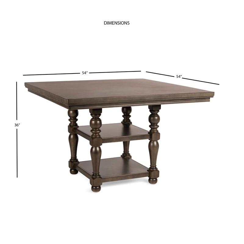 Bowery Hill Contemporary / Modern Distressed Harbor Grey Counter Table