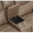 Bowery Hill Transitional Sandy Beige Vinyl Console Recliner Loveseat