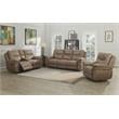 Bowery Hill Transitional Sandy Beige Vinyl Console Recliner Loveseat