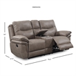 Bowery Hill Transitional Sandy Beige Vinyl Console Recliner Loveseat