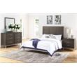 Bowery Hill Modern Walnut King Engineered Wood 4-Piece Bedroom Set