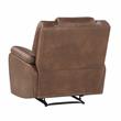 Bowery Hill Faux Leather Chestnut Brown Manual Recliner Rectangular Raised Headrest 39