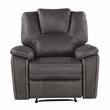 Bowery Hill Transitional Charcoal Gray Faux Leather Manual Recliner
