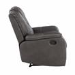 Bowery Hill Transitional Charcoal Gray Faux Leather Manual Recliner