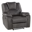 Bowery Hill Transitional Charcoal Gray Faux Leather Manual Recliner