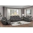 Bowery Hill Transitional Charcoal Faux Leather Manual Reclining Sofa