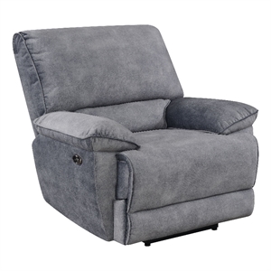 Bowery Hill Transitional Smoked Gray Polyester Fabric Power Recliner