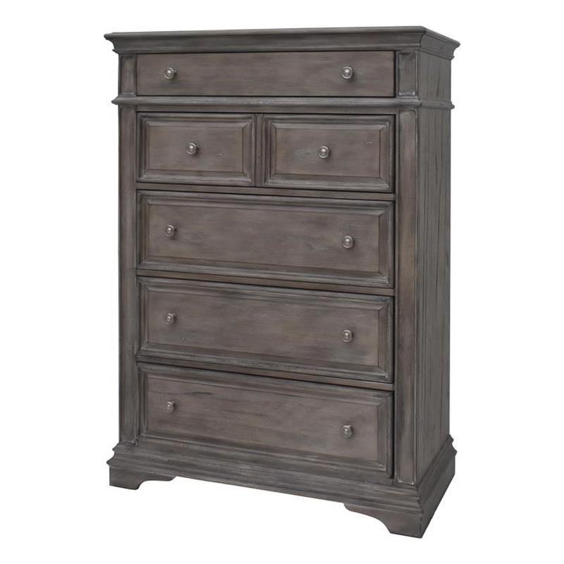 Bowery Hill Farmhouse Highland Park Driftwood Gray Wood 5-drawer Chest
