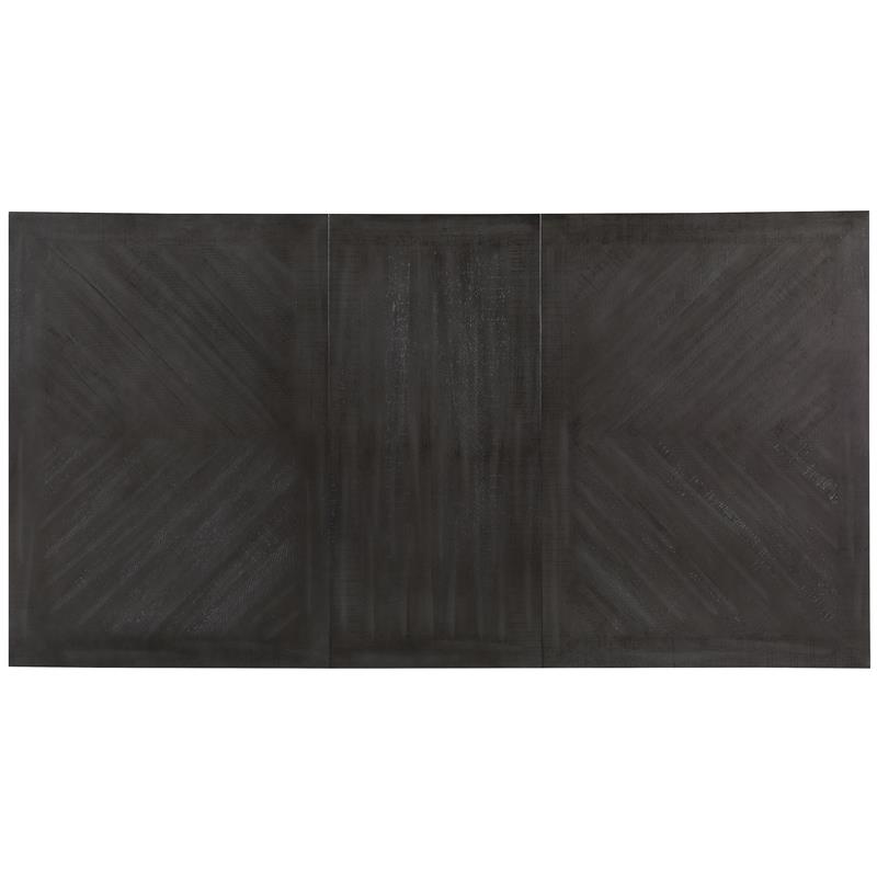 Bowery Hill Transitional Stone Gray and Charcoal Wood 7-Piece Dining Set