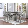 Bowery Hill Transitional Stone Gray and Charcoal Wood 7-Piece Dining Set
