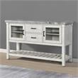 Bowery Hill Modern / Contemporary Weathered White Wood and Marble Top Server