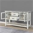 Bowery Hill Modern / Contemporary Weathered White Wood and Marble Top Server