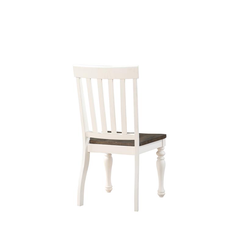 Bowery Hill Farmhouse / Country Two-tone Ivory and Dark Oak Side Chair