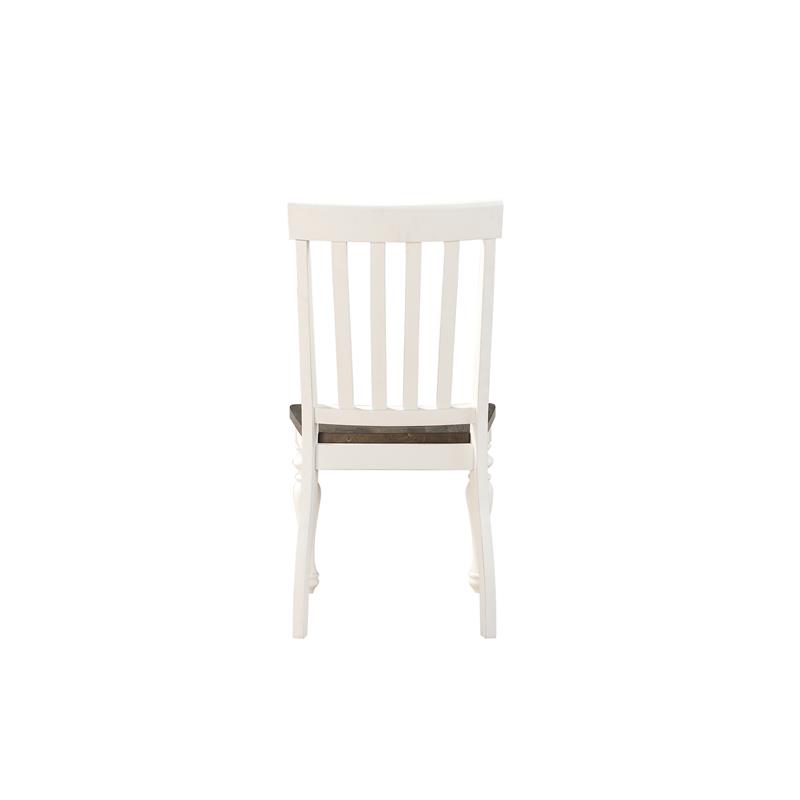 Bowery Hill Farmhouse / Country Two-tone Ivory and Dark Oak Side Chair